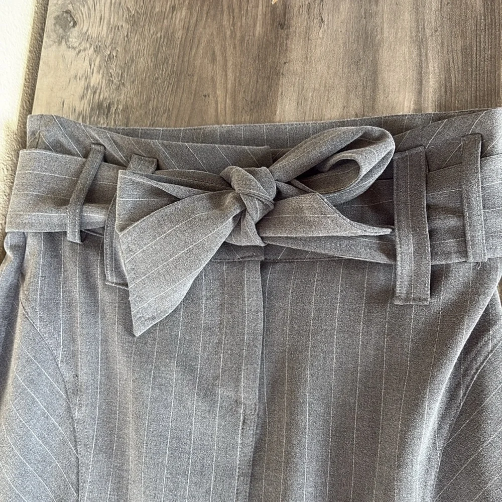 Arden B. Gray PinstripePencil Skirt With Bow Belt Size 2